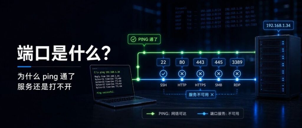 端口是什么?为什么 ping得通打不开?