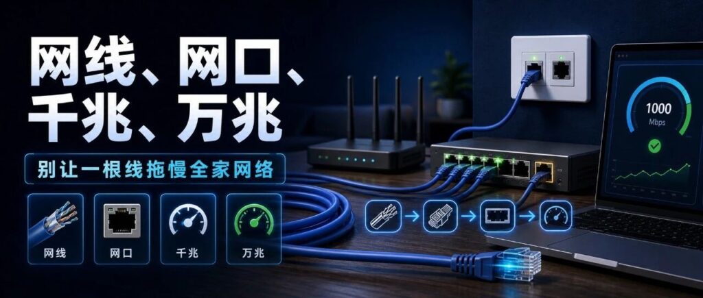 网线、网口、千兆、万兆到底怎么看？别让一根线拖慢全家网络