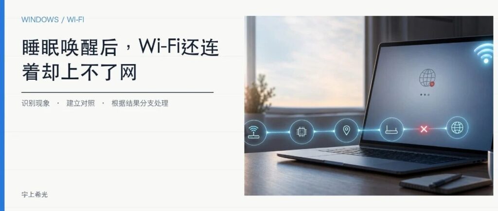 电脑睡眠唤醒后，Wi-Fi还连着却上不了网：先别急着重启