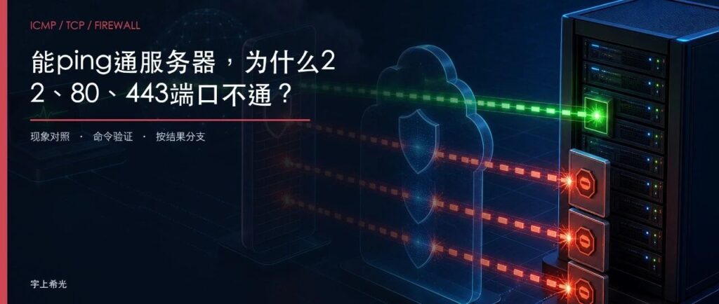 能ping通服务器，为什么80、443、22端口还是不通？按5层查