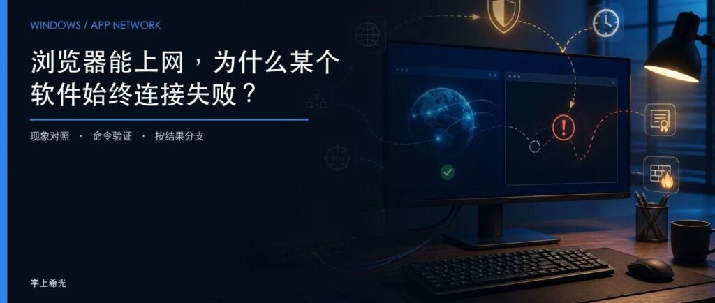 浏览器能上网，某个软件却始终连接失败：别急着重装，先查这4条路径