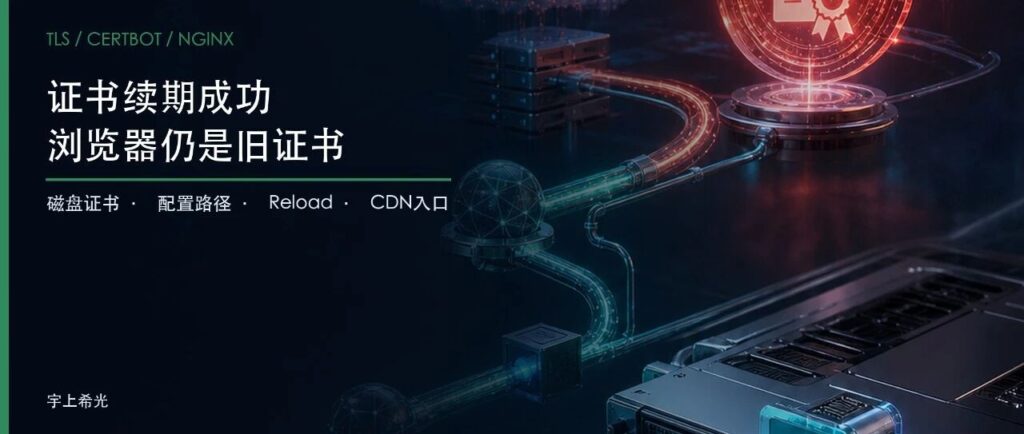 证书续期显示成功，浏览器为什么还是旧证书？