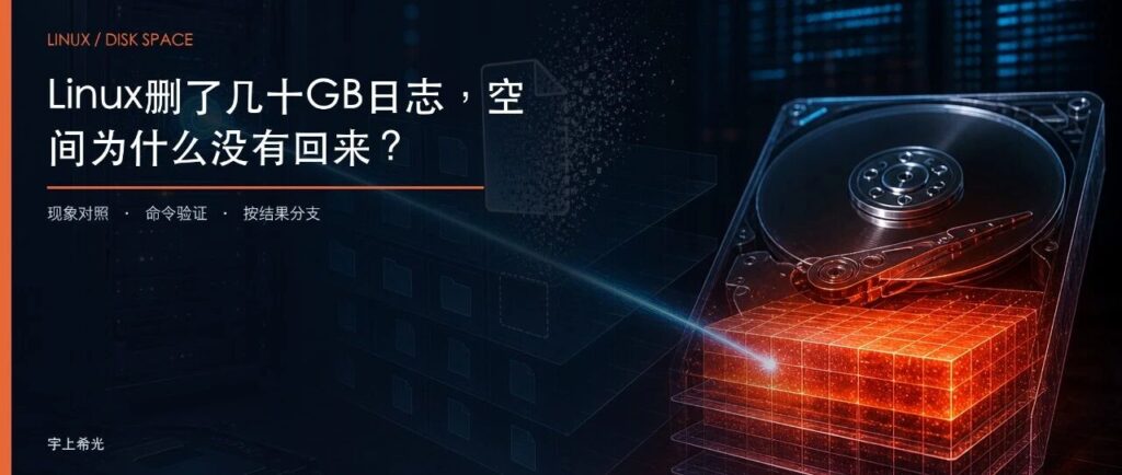 Linux删了几十GB日志，磁盘空间为什么没回来？