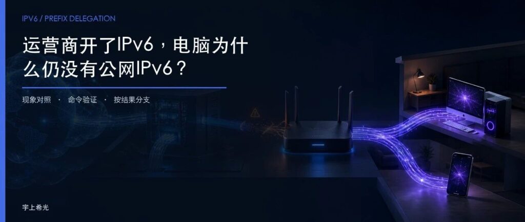 运营商说已开IPv6，电脑为什么仍没有公网IPv6?