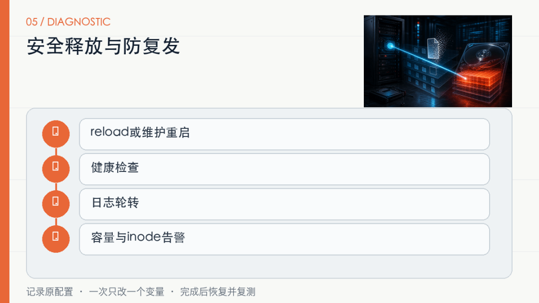 Linux删了几十GB日志，磁盘空间为什么没回来？